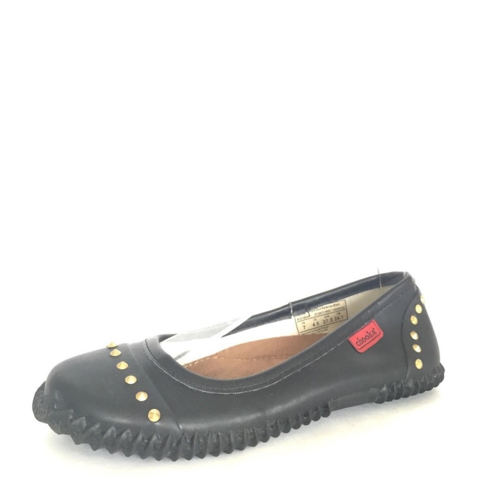 Chooka Black Stud Ballerina Rain Duck Shoes